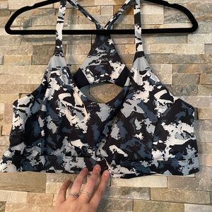 Peach XXL Blue Camo Sports Bra
